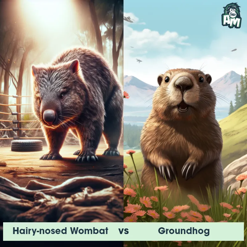 Hairy-nosed Wombat vs Groundhog - Animal Matchup