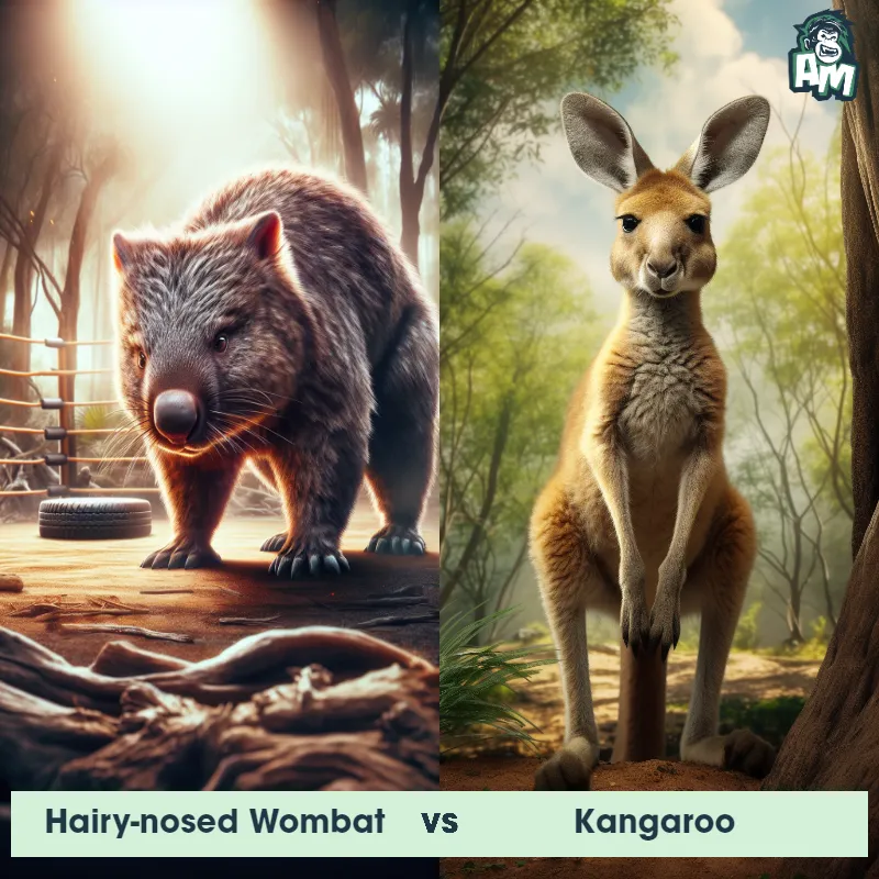 Hairy-nosed Wombat vs Kangaroo - Animal Matchup