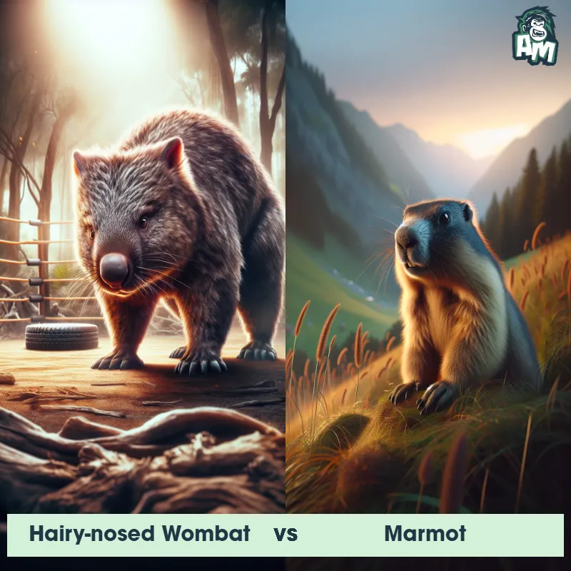 Hairy-nosed Wombat vs Marmot - Animal Matchup