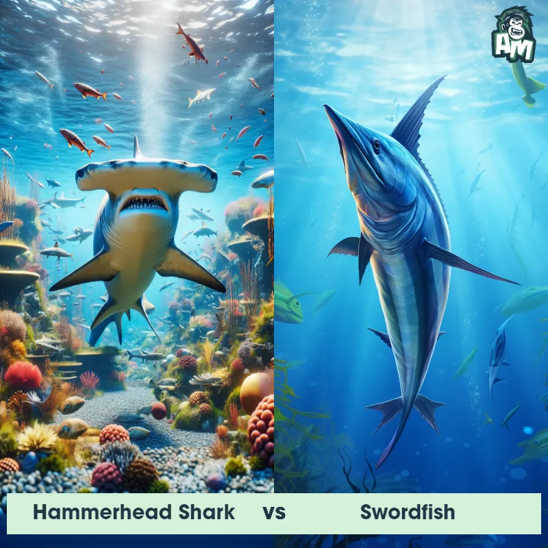 Hammerhead Shark vs Swordfish - Animal Matchup