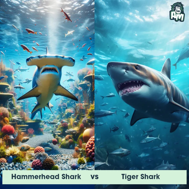 Hammerhead Shark vs Tiger Shark - Animal Matchup