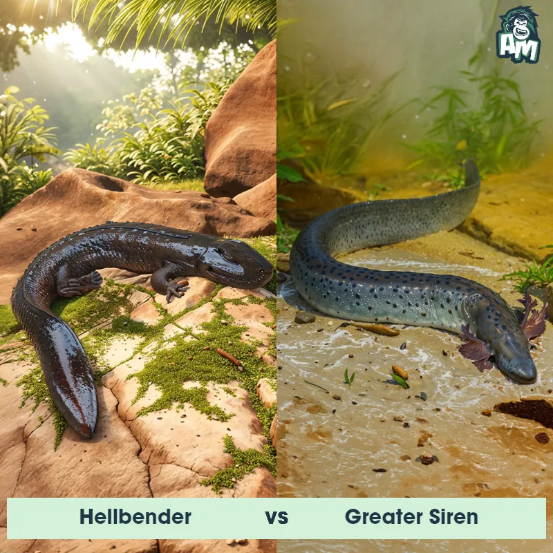 Hellbender vs Greater Siren - Animal Matchup