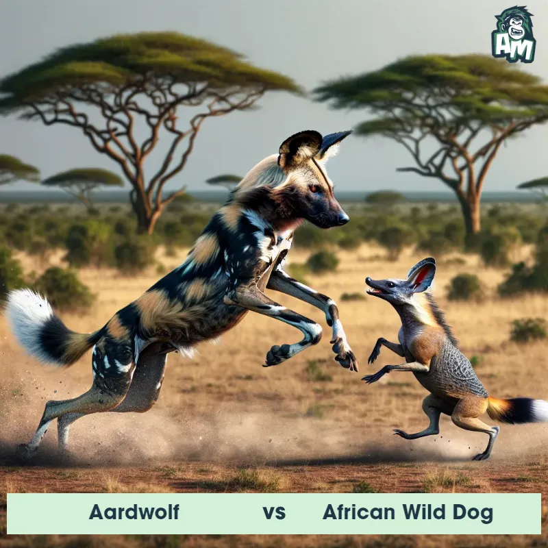 Aardwolf vs African Wild Dog, Dance-off, African Wild Dog On The Offense - Animal Matchup