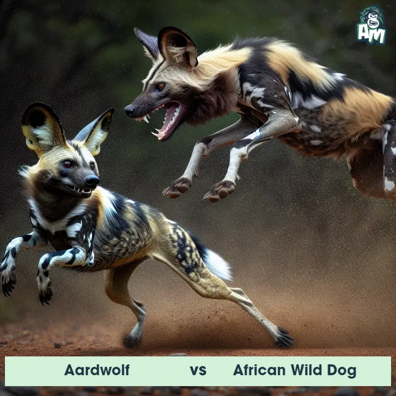Aardwolf vs African Wild Dog, Race, Aardwolf On The Offense - Animal Matchup