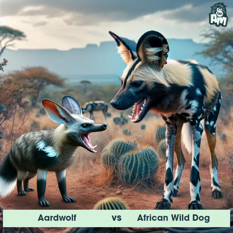 Aardwolf vs African Wild Dog, Screaming, Aardwolf On The Offense - Animal Matchup
