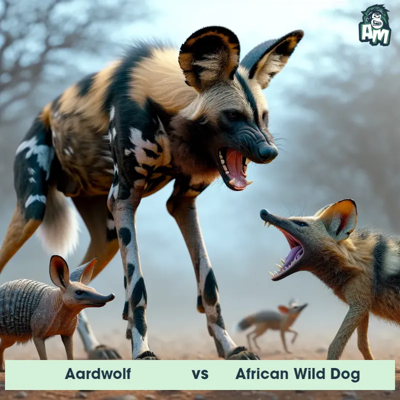 Aardwolf vs African Wild Dog, Screaming, African Wild Dog On The Offense - Animal Matchup
