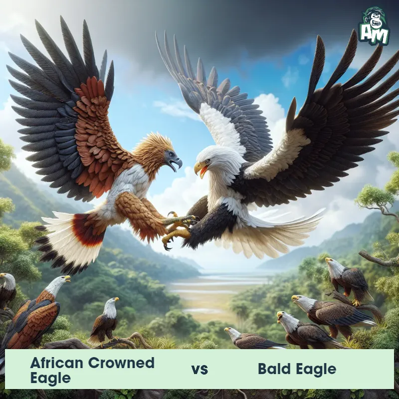 African Crowned Eagle vs Bald Eagle, Battle, Bald Eagle On The Offense - Animal Matchup