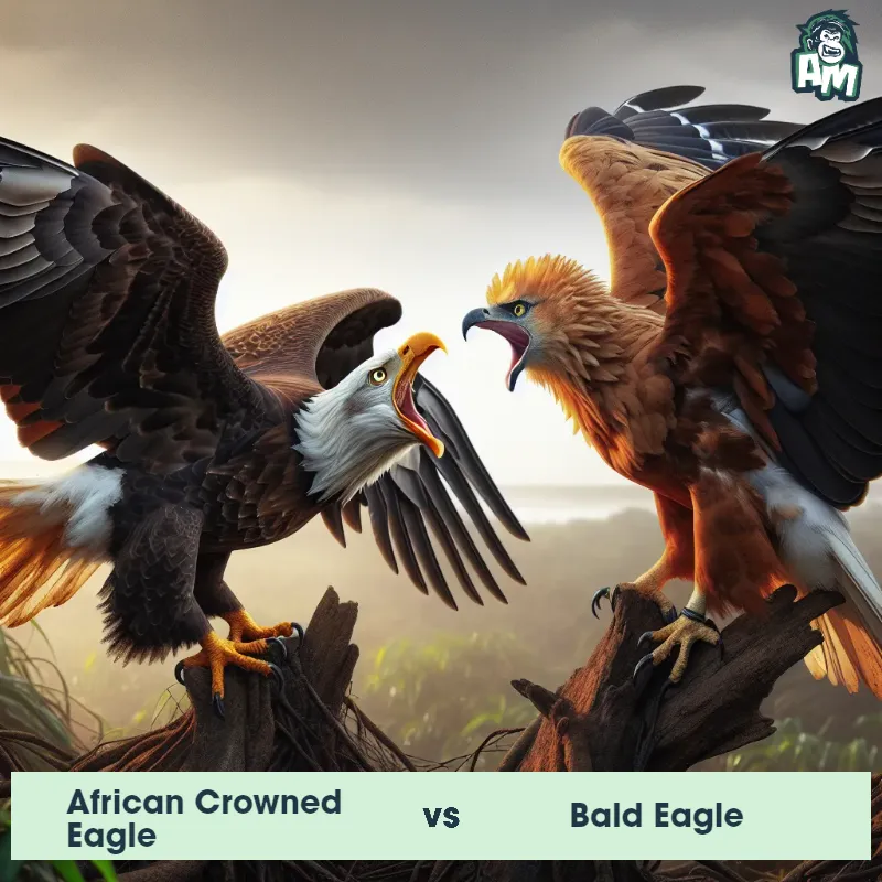 African Crowned Eagle vs Bald Eagle, Screaming, Bald Eagle On The Offense - Animal Matchup