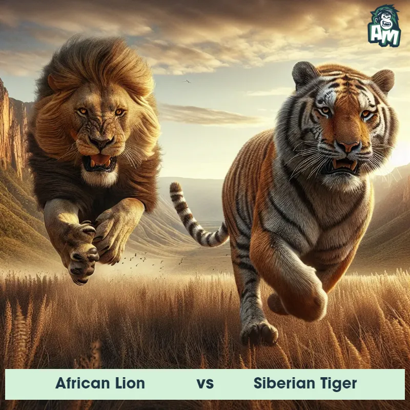 African Lion vs Siberian Tiger, Chase, African Lion On The Offense - Animal Matchup