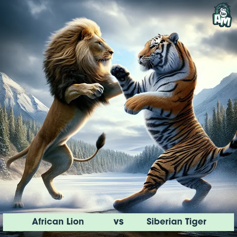 African Lion vs Siberian Tiger, Dance-off, Siberian Tiger On The Offense - Animal Matchup
