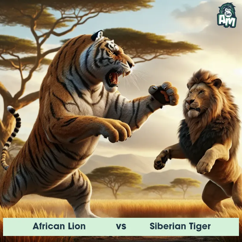 African Lion vs Siberian Tiger, Karate, Siberian Tiger On The Offense - Animal Matchup