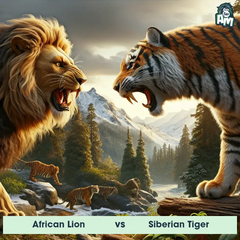 African Lion vs Siberian Tiger, Screaming, African Lion On The Offense - Animal Matchup