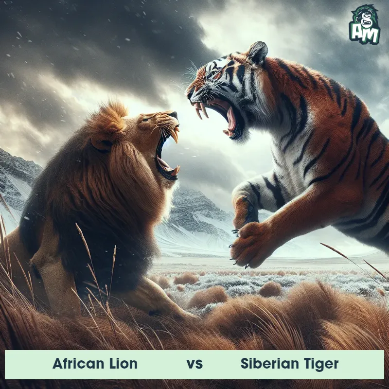 African Lion vs Siberian Tiger, Screaming, Siberian Tiger On The Offense - Animal Matchup