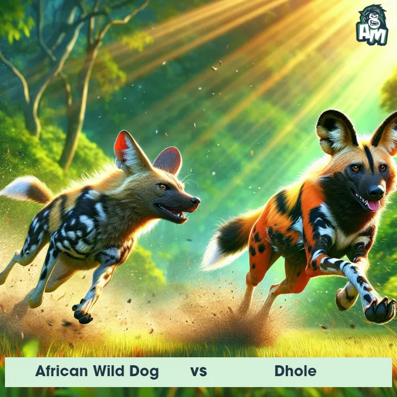African Wild Dog vs Dhole, Race, African Wild Dog On The Offense - Animal Matchup