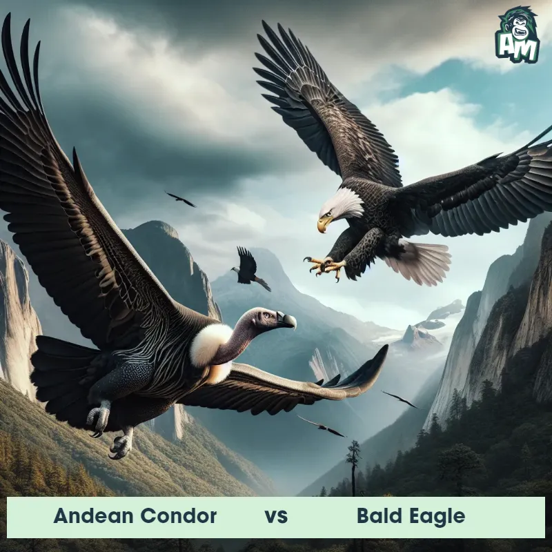 Andean Condor vs Bald Eagle, Chase, Andean Condor On The Offense - Animal Matchup