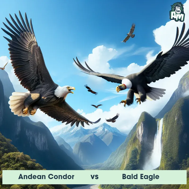 Andean Condor vs Bald Eagle, Chase, Bald Eagle On The Offense - Animal Matchup