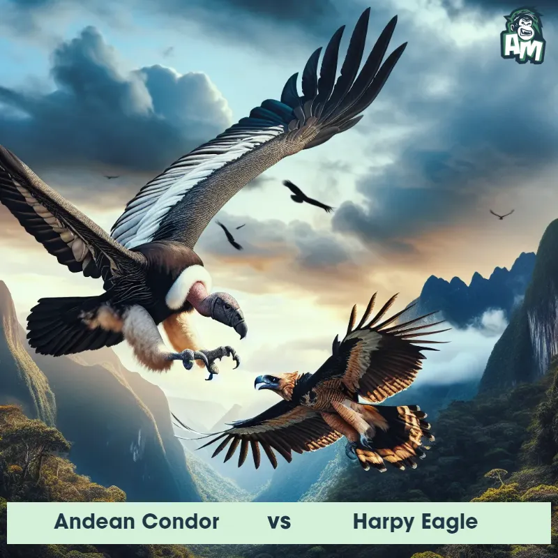 Andean Condor vs Harpy Eagle, Chase, Harpy Eagle On The Offense - Animal Matchup