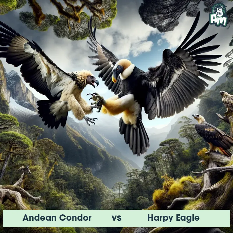 Andean Condor vs Harpy Eagle, Fight, Andean Condor On The Offense - Animal Matchup