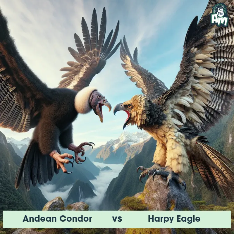 Andean Condor vs Harpy Eagle, Screaming, Andean Condor On The Offense - Animal Matchup
