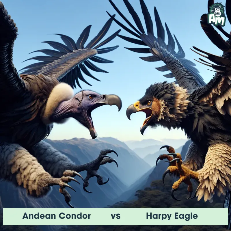 Andean Condor vs Harpy Eagle, Screaming, Harpy Eagle On The Offense - Animal Matchup