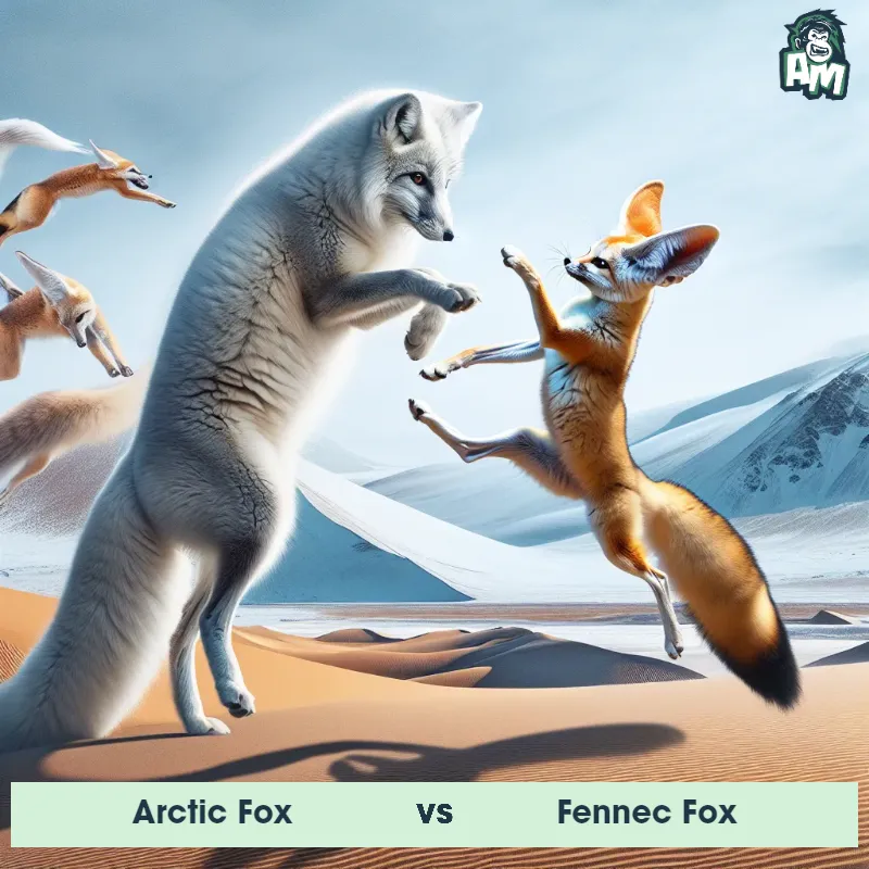 Arctic Fox vs Fennec Fox, Karate, Arctic Fox On The Offense - Animal Matchup