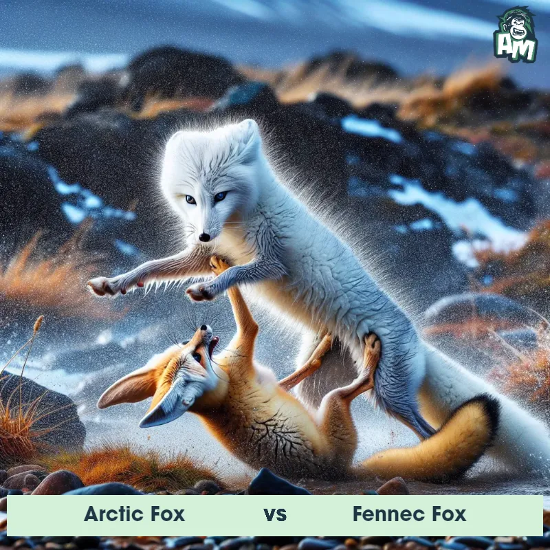 Arctic Fox vs Fennec Fox, Wrestling, Arctic Fox On The Offense - Animal Matchup