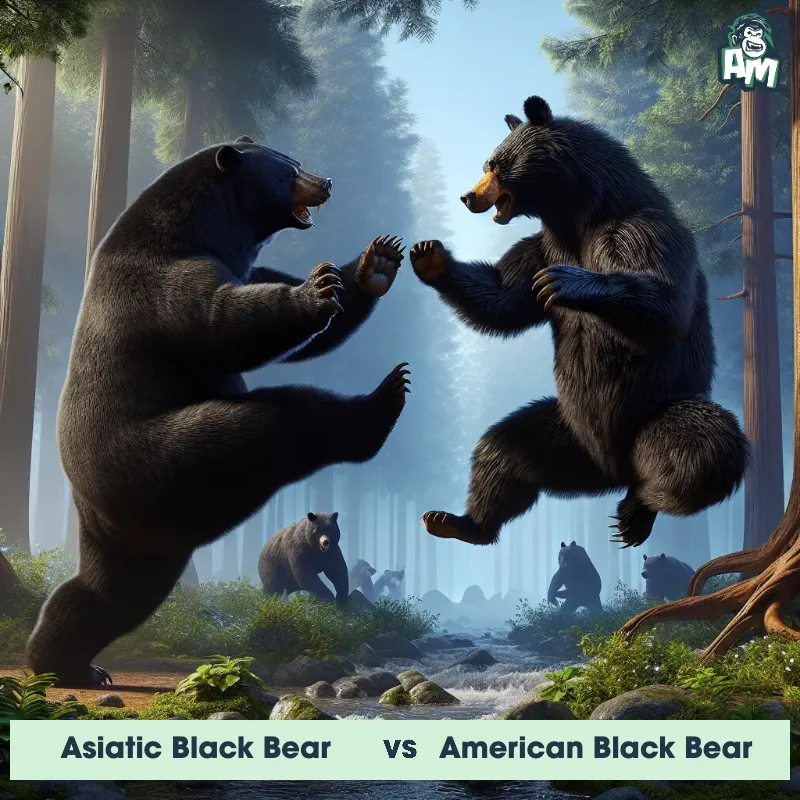 Asiatic Black Bear vs American Black Bear, Karate, Asiatic Black Bear On The Offense - Animal Matchup