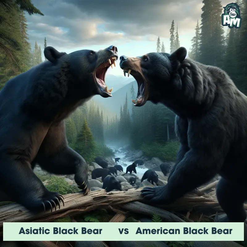 Asiatic Black Bear vs American Black Bear, Screaming, American Black Bear On The Offense - Animal Matchup