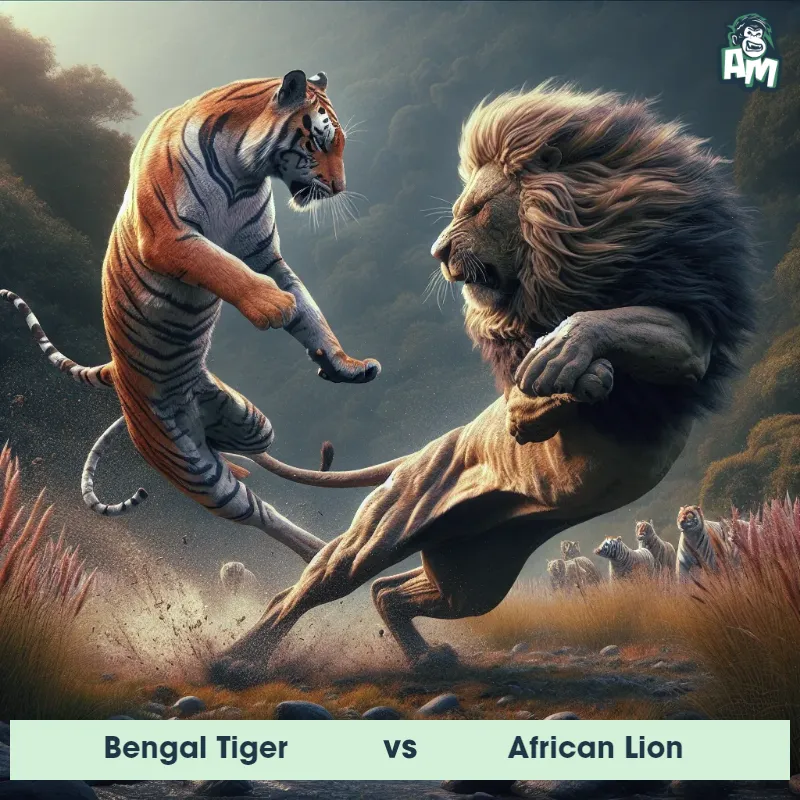 Bengal Tiger vs African Lion, Dance-off, African Lion On The Offense - Animal Matchup