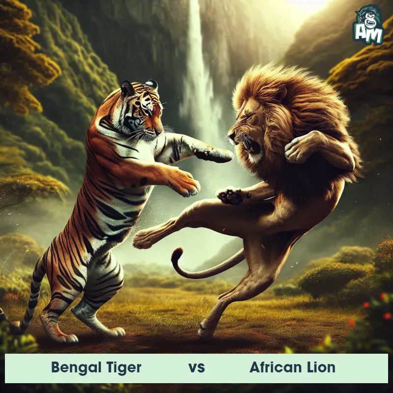 Bengal Tiger vs African Lion, Karate, African Lion On The Offense - Animal Matchup