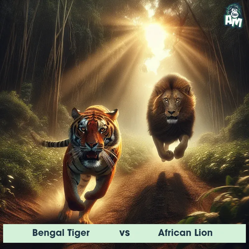 Bengal Tiger vs African Lion, Race, Bengal Tiger On The Offense - Animal Matchup