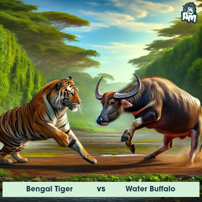 Bengal Tiger vs Water Buffalo, Dance-off, Water Buffalo On The Offense - Animal Matchup