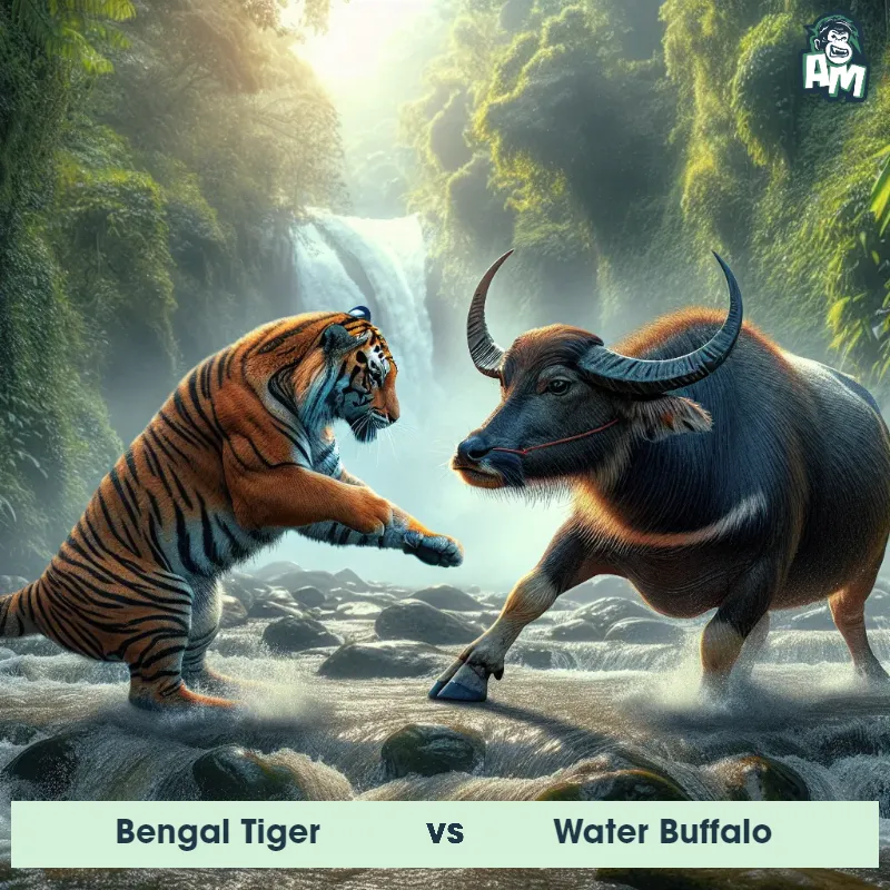 Bengal Tiger vs Water Buffalo, Karate, Bengal Tiger On The Offense - Animal Matchup