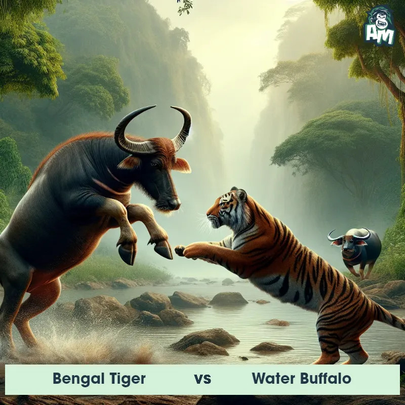 Bengal Tiger vs Water Buffalo, Karate, Water Buffalo On The Offense - Animal Matchup