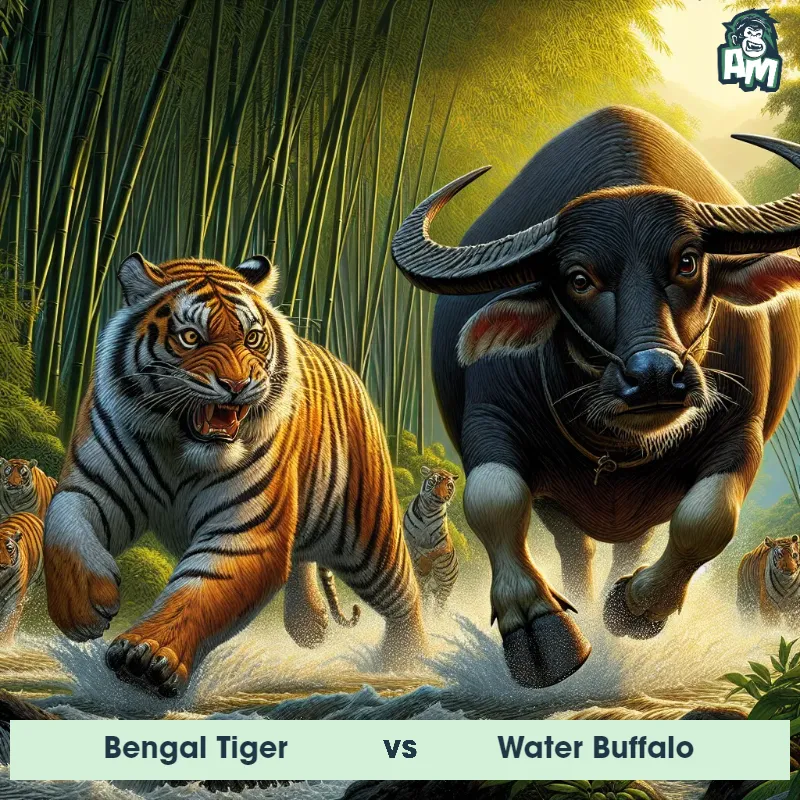 Bengal Tiger vs Water Buffalo, Race, Water Buffalo On The Offense - Animal Matchup
