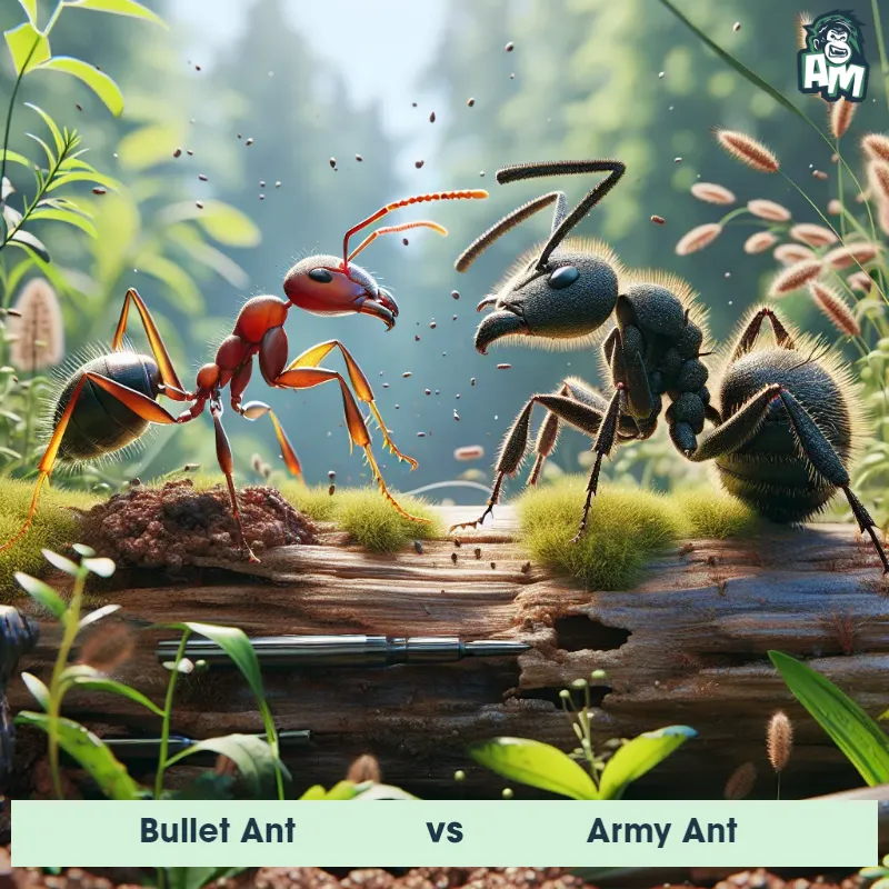 Bullet Ant vs Army Ant, Fight, Army Ant On The Offense - Animal Matchup