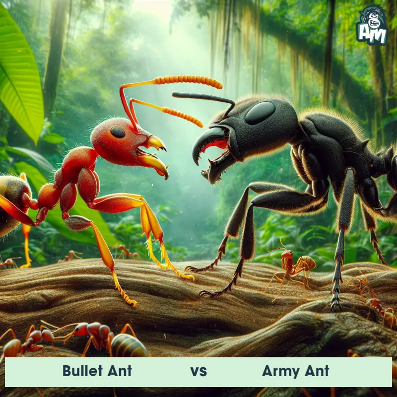 Bullet Ant vs Army Ant, Screaming, Bullet Ant On The Offense - Animal Matchup