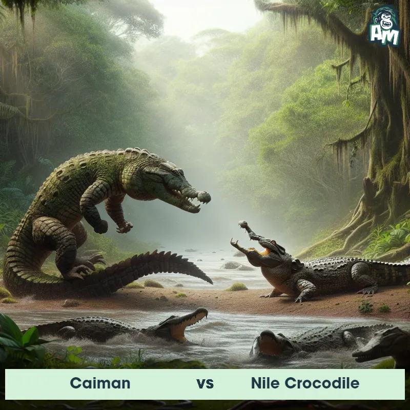 Caiman vs Nile Crocodile, Battle, Caiman On The Offense - Animal Matchup