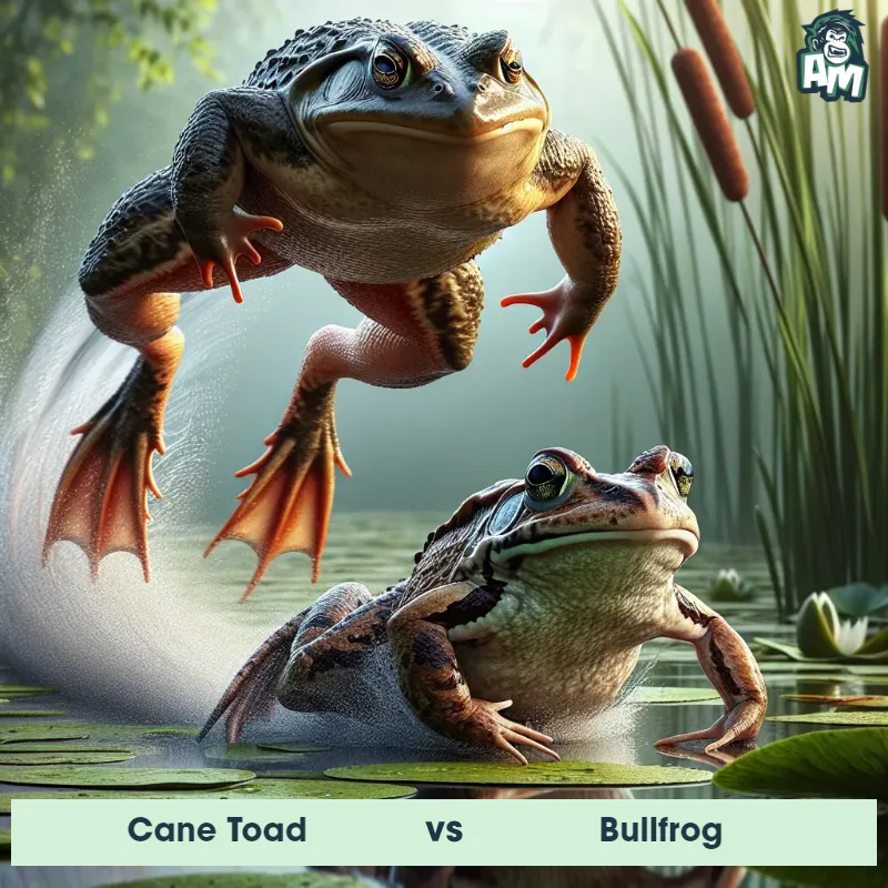 Cane Toad vs Bullfrog, Race, Bullfrog On The Offense - Animal Matchup