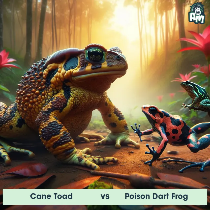Cane Toad vs Poison Dart Frog, Battle, Poison Dart Frog On The Offense - Animal Matchup