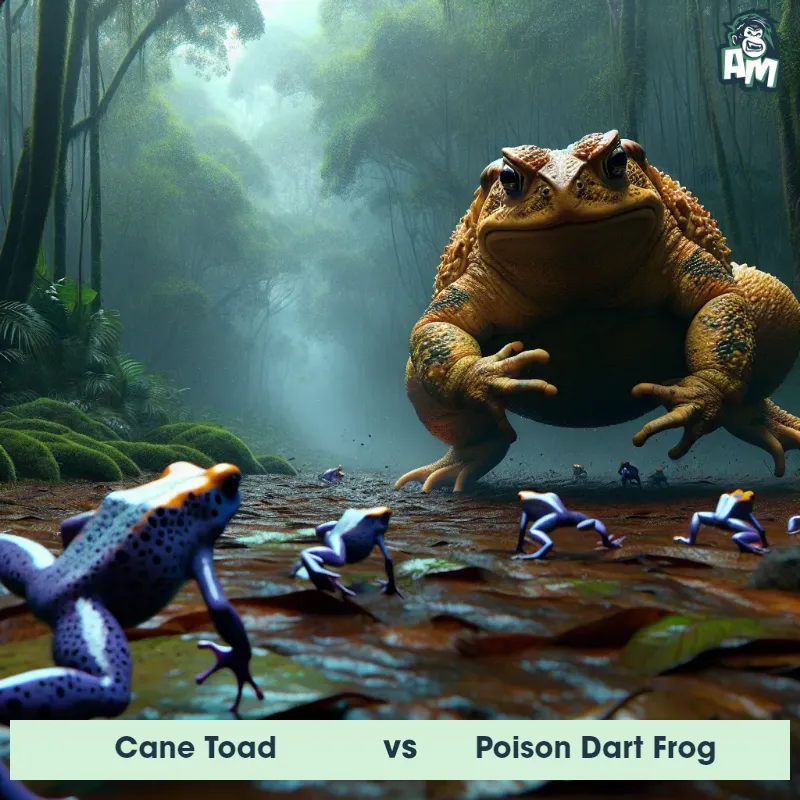 Cane Toad vs Poison Dart Frog, Chase, Cane Toad On The Offense - Animal Matchup