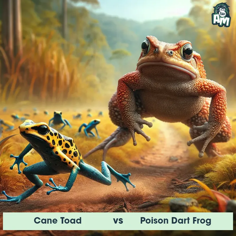 Cane Toad vs Poison Dart Frog, Chase, Poison Dart Frog On The Offense - Animal Matchup