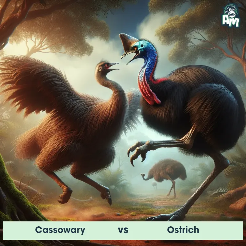 Cassowary vs Ostrich, Battle, Cassowary On The Offense - Animal Matchup