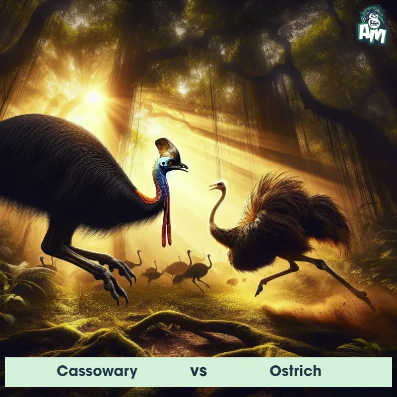 Cassowary vs Ostrich, Chase, Cassowary On The Offense - Animal Matchup