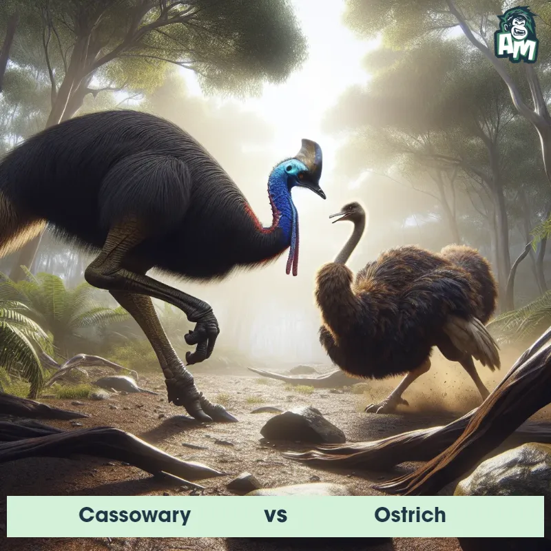 Cassowary vs Ostrich, Fight, Cassowary On The Offense - Animal Matchup