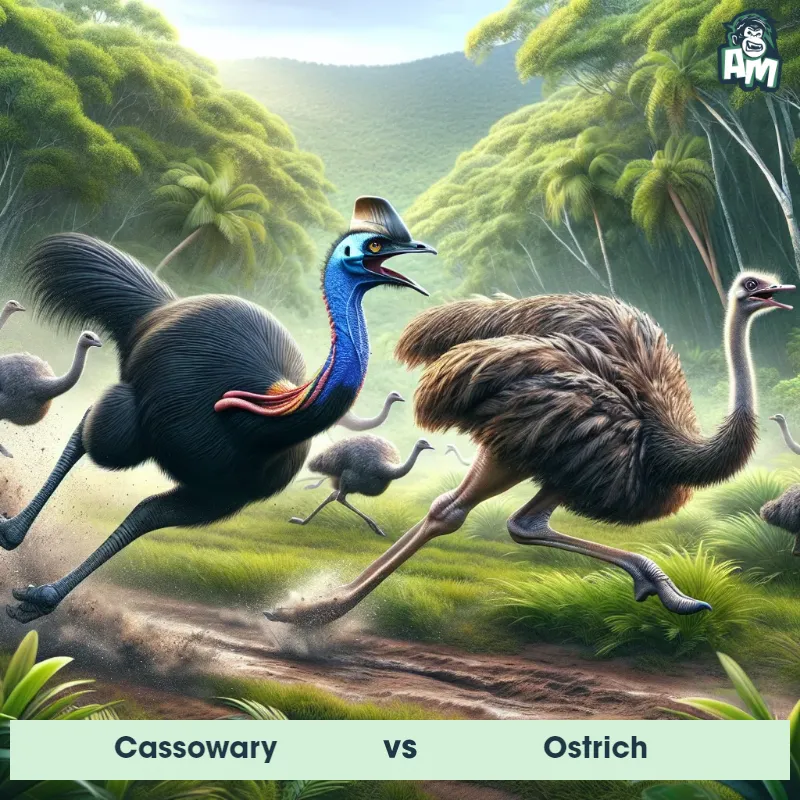 Cassowary vs Ostrich, Race, Cassowary On The Offense - Animal Matchup