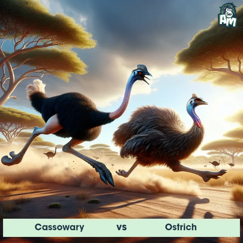 Cassowary vs Ostrich, Race, Ostrich On The Offense - Animal Matchup