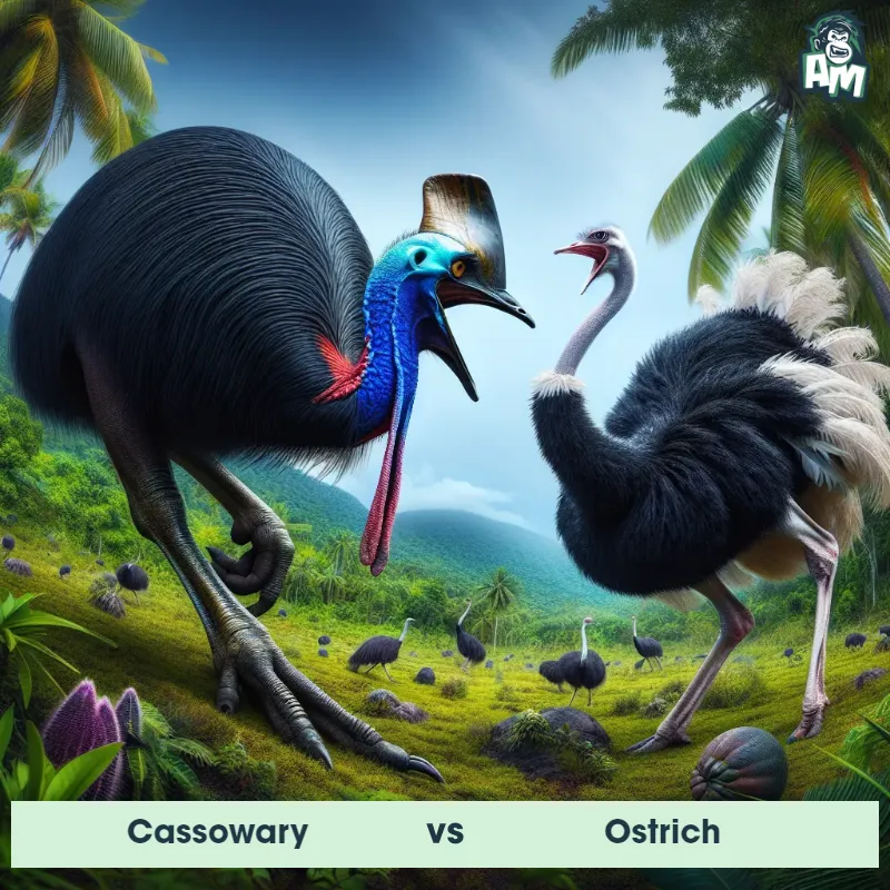 Cassowary vs Ostrich, Screaming, Cassowary On The Offense - Animal Matchup