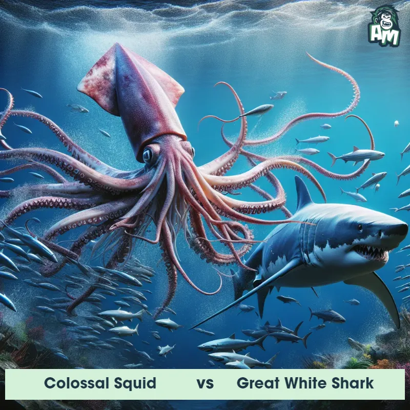 Colossal Squid vs Great White Shark, Race, Colossal Squid On The Offense - Animal Matchup