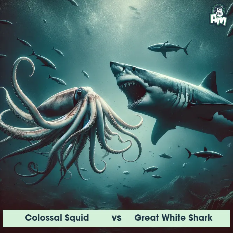 Colossal Squid vs Great White Shark, Screaming, Great White Shark On The Offense - Animal Matchup